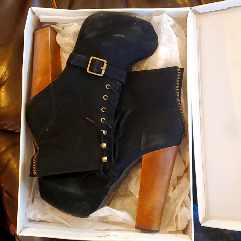 Steve Madden Carnaby Black Suede Platforms
